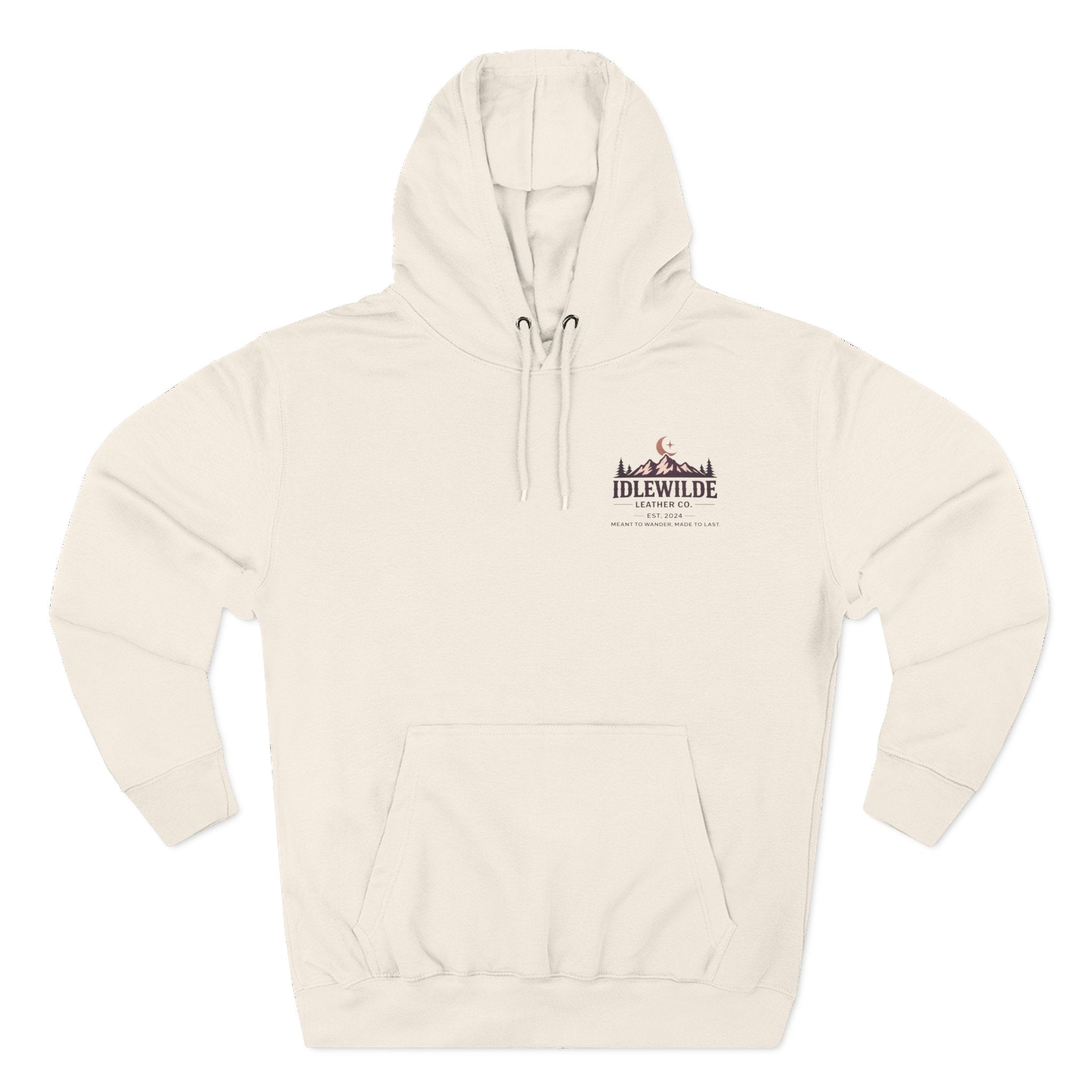 Idlewilde Leather Co. mountain logo Hoodie | adventure outdoor moon trees