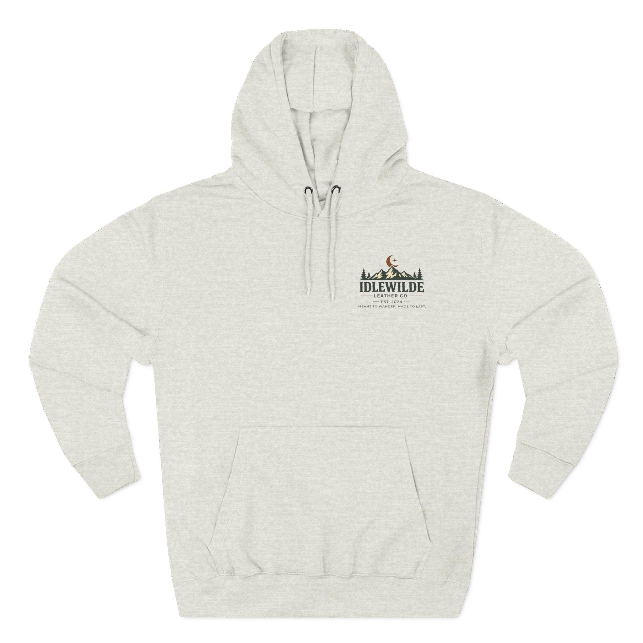 Idlewilde Mountain Logo Hoodie | Outdoor Adventure, Forest Graphic
