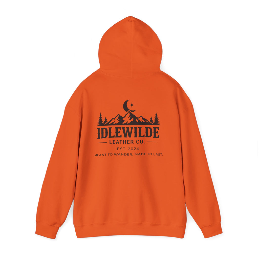 Idlewilde Mountain Logo Hoodie | Leather Co. Vintage Outdoor Graphic