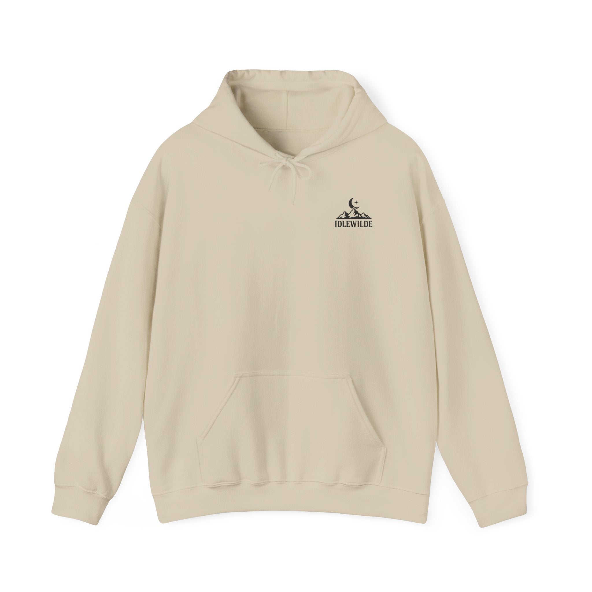 Idlewilde Mountain Logo Hoodie | Leather Co. Vintage Outdoor Graphic