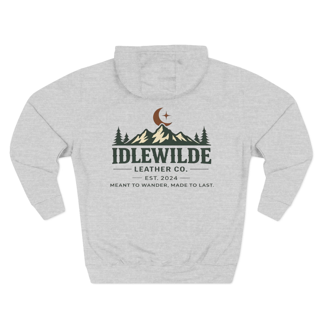 Idlewilde Mountain Logo Hoodie | Outdoor Adventure, Forest Graphic