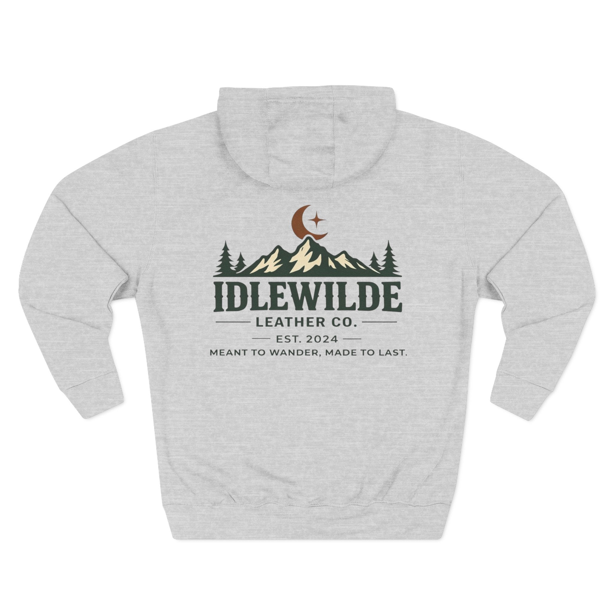 Idlewilde Mountain Logo Hoodie | Outdoor Adventure, Forest Graphic