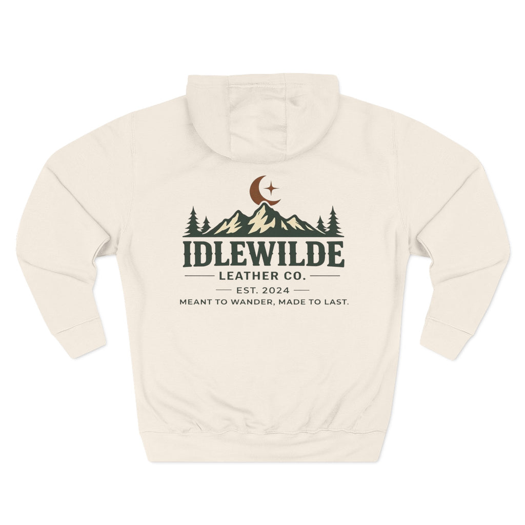 Idlewilde Mountain Logo Hoodie | Outdoor Adventure, Forest Graphic