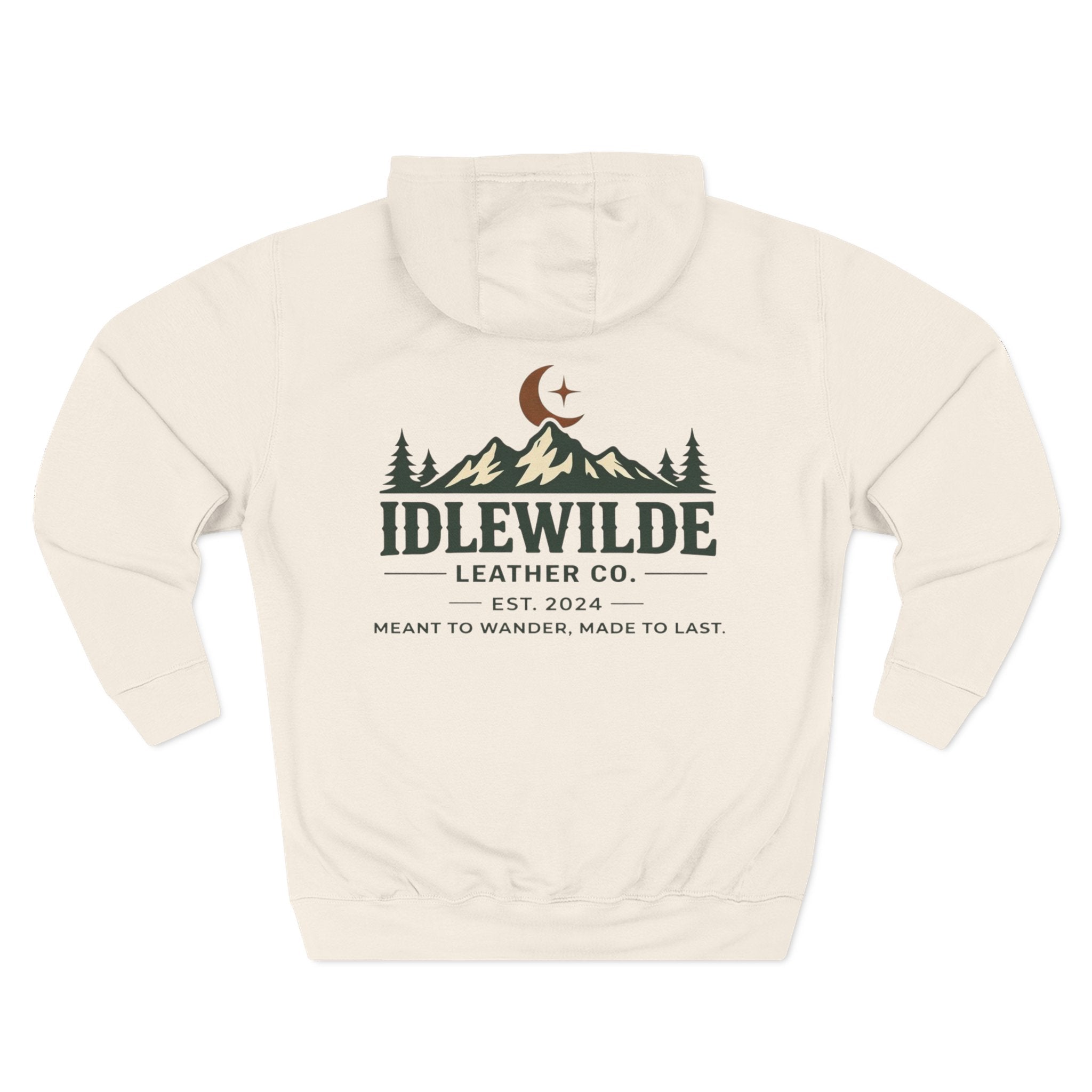 Idlewilde Mountain Logo Hoodie | Outdoor Adventure, Forest Graphic