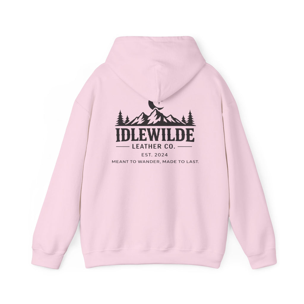 Idlewilde Mountain Logo Hoodie | Leather Co. Vintage Outdoor Graphic