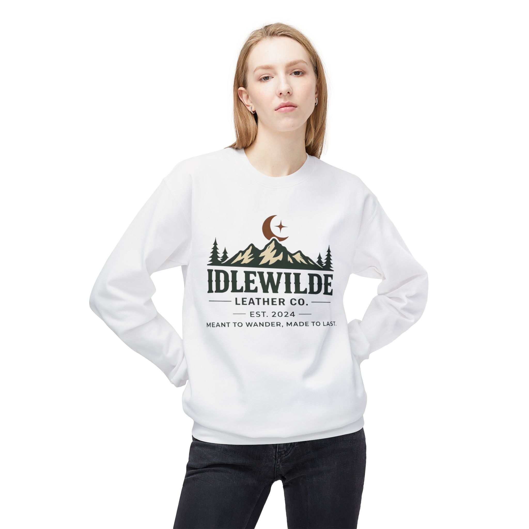Idlewilde Mountain Logo Sweatshirt | Outdoor Camp Moon Pines