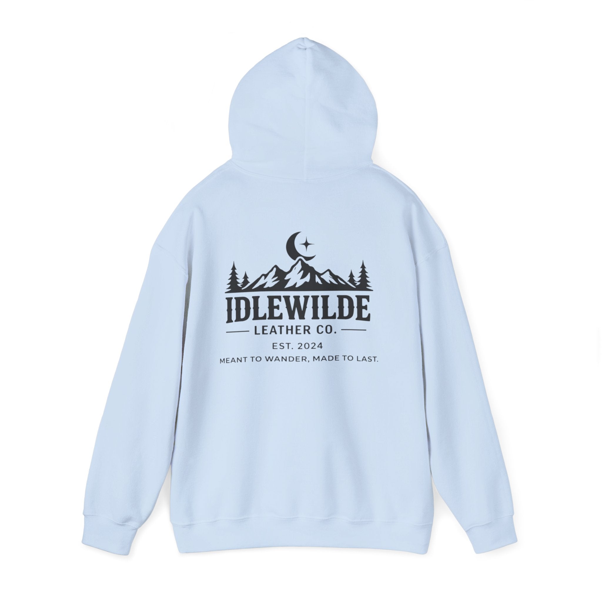 Idlewilde Mountain Logo Hoodie | Leather Co. Vintage Outdoor Graphic
