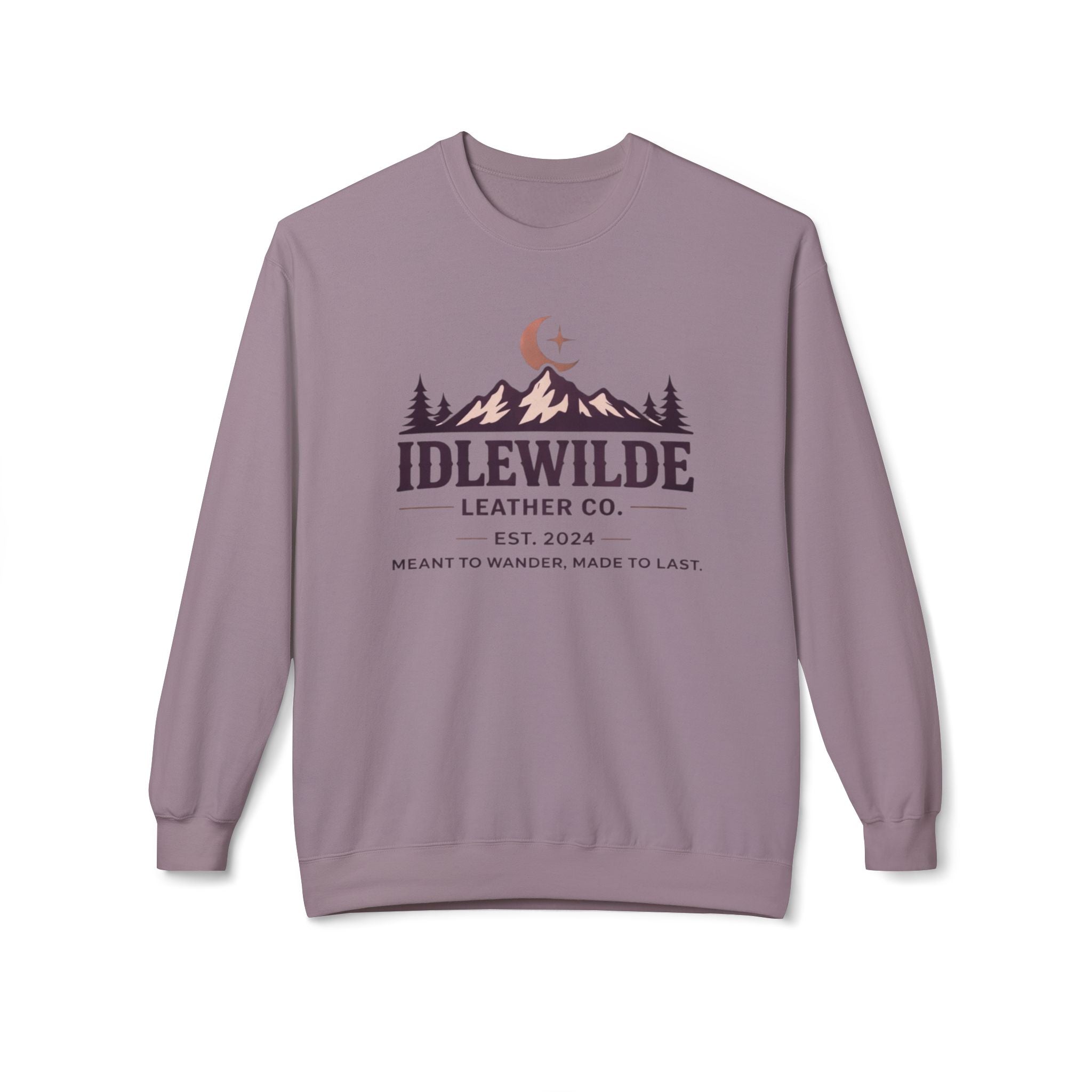 Idlewilde Leather Co. mountain logo Crewneck Sweatshirt | outdoor adventure