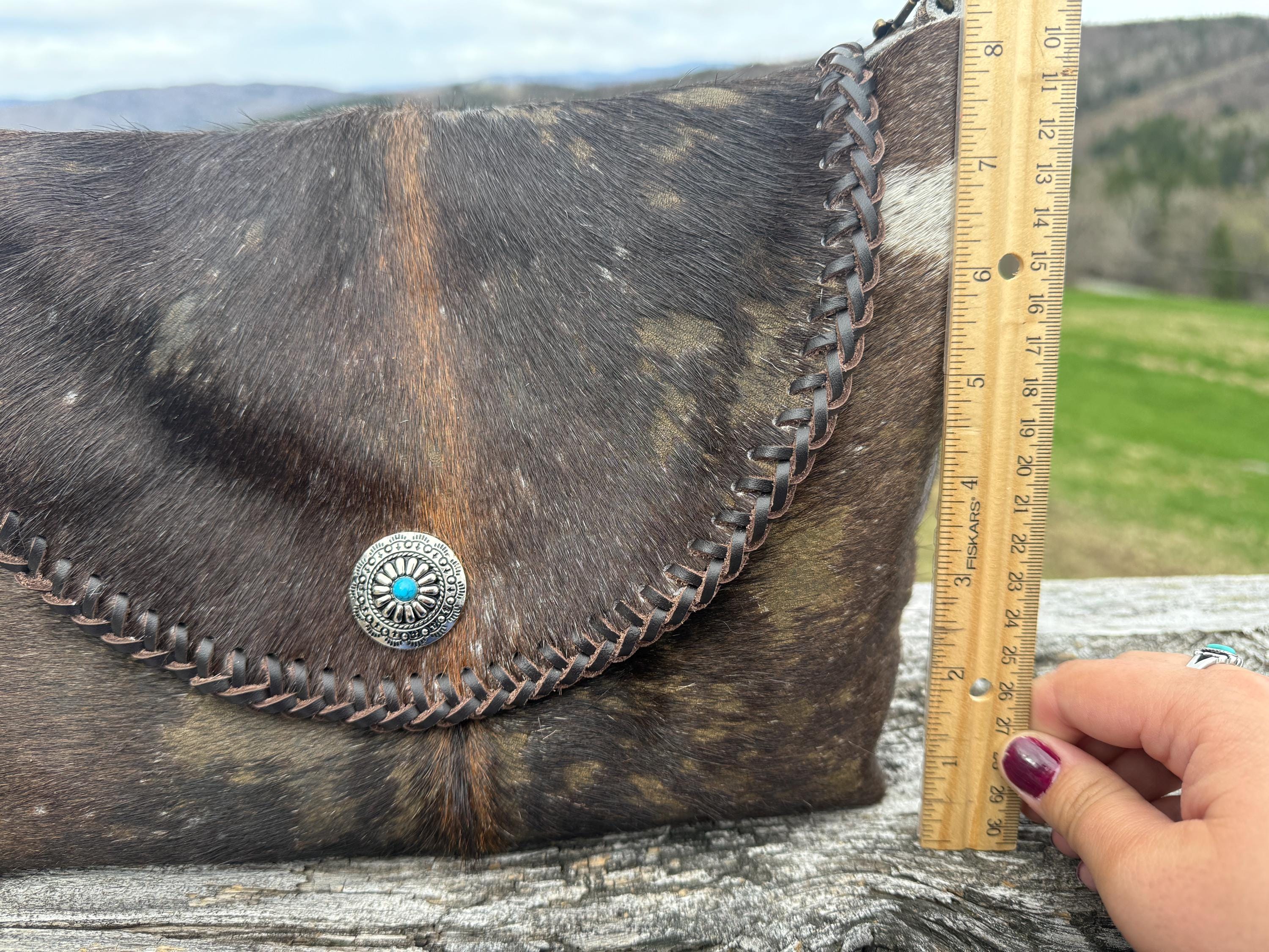 Large Rich Cinnamon Brown Crossbody Bag, Handmade, One-of-a-kind Purse