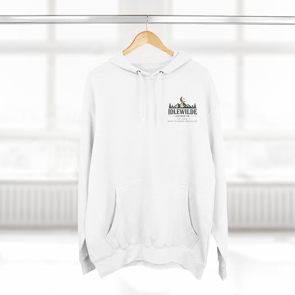 Idlewilde Mountain Logo Hoodie | Outdoor Adventure, Forest Graphic