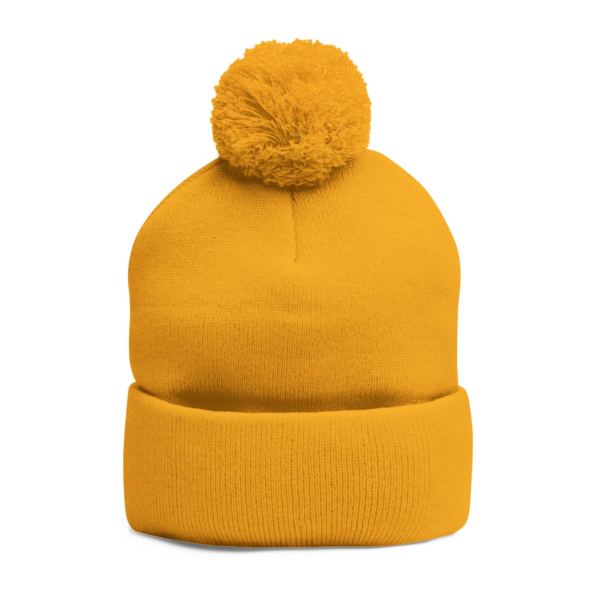 Idlewilde Campfire Logo Pom-Pom Beanie | Knit Cap with Embroidery