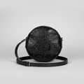 Caswell Circle Crossbody in Black Embossed Rose