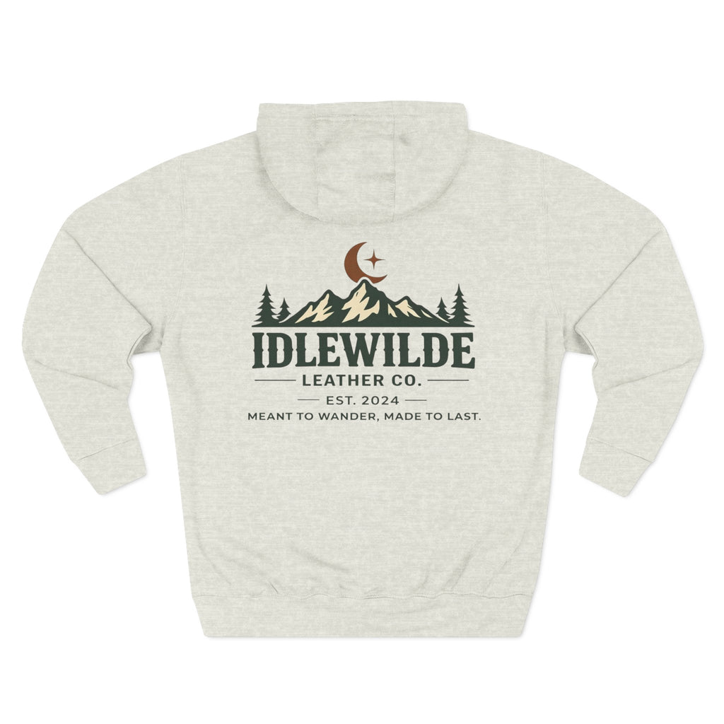 Idlewilde Mountain Logo Hoodie | Outdoor Adventure, Forest Graphic