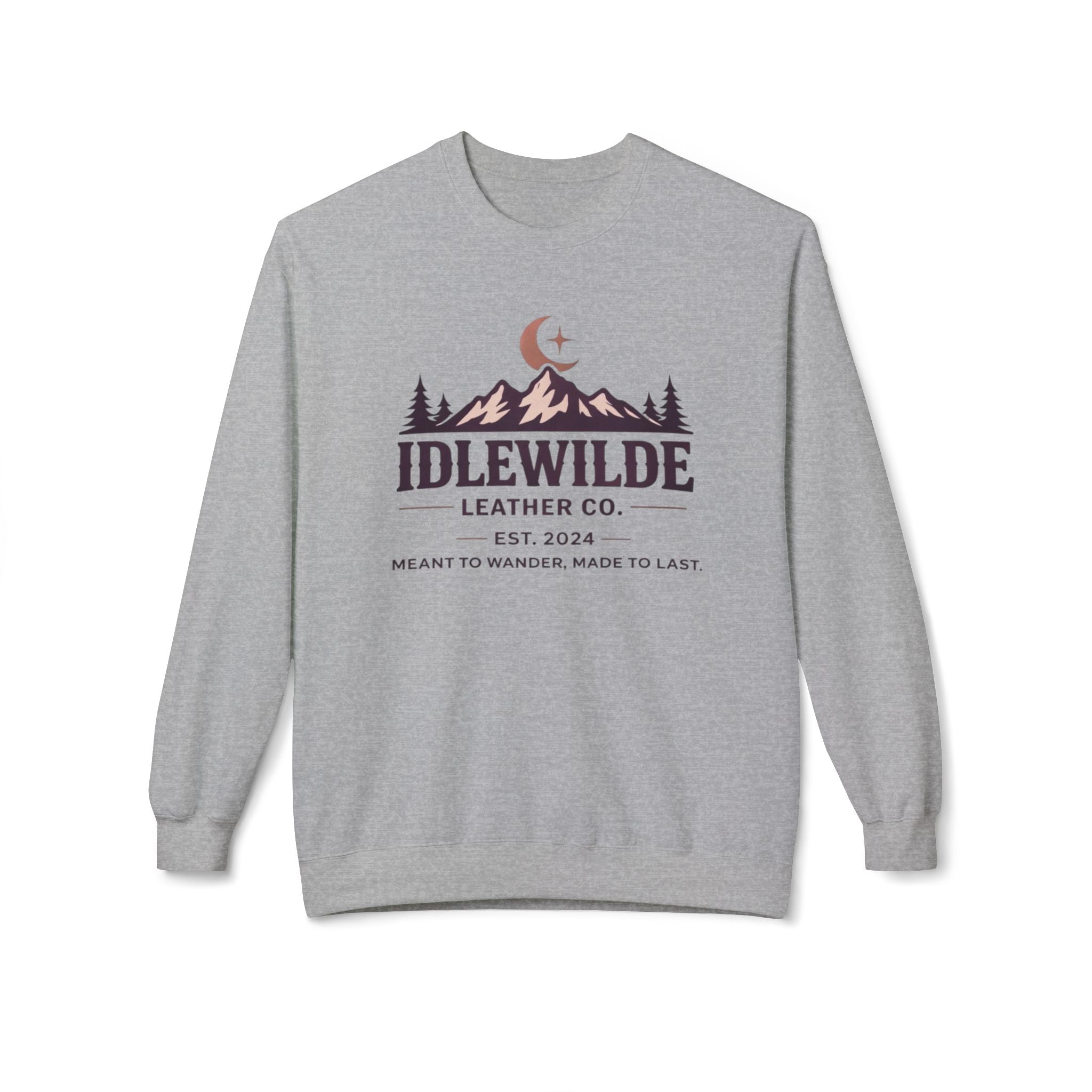Idlewilde Leather Co. mountain logo Crewneck Sweatshirt | outdoor adventure