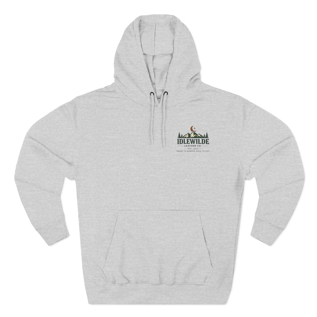 Idlewilde Mountain Logo Hoodie | Outdoor Adventure, Forest Graphic