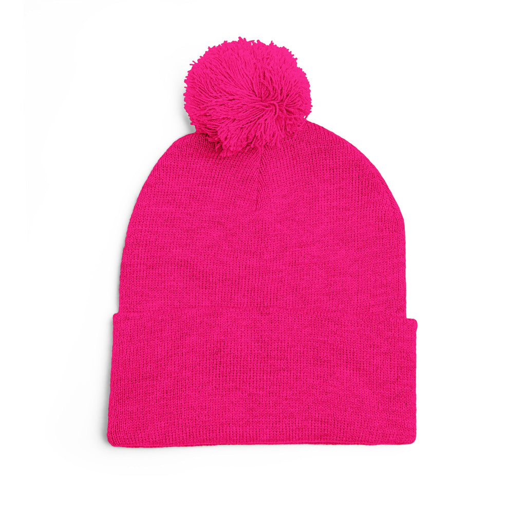 Idlewilde Campfire Logo Pom-Pom Beanie | Knit Cap with Embroidery