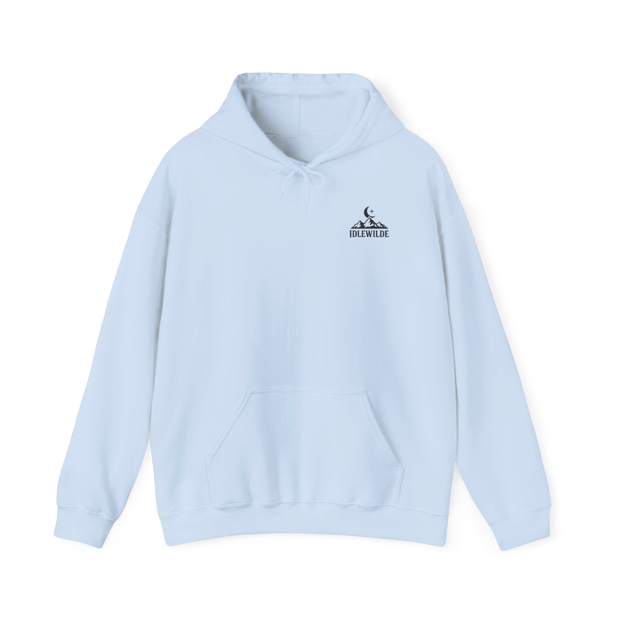 Idlewilde Mountain Logo Hoodie | Leather Co. Vintage Outdoor Graphic