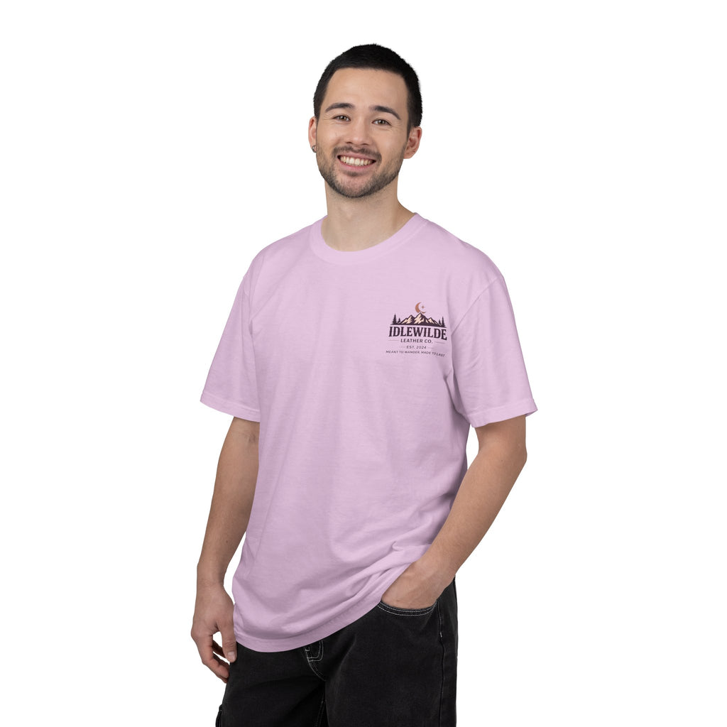 Idlewilde Mountain Logo T-shirt | Leather Co. Outdoor Adventure Tee