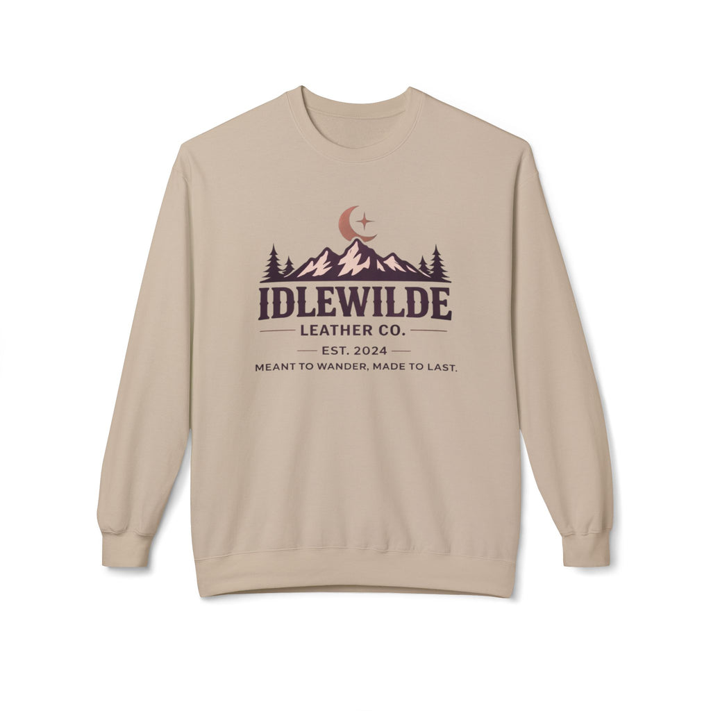 Idlewilde Leather Co. mountain logo Crewneck Sweatshirt | outdoor adventure