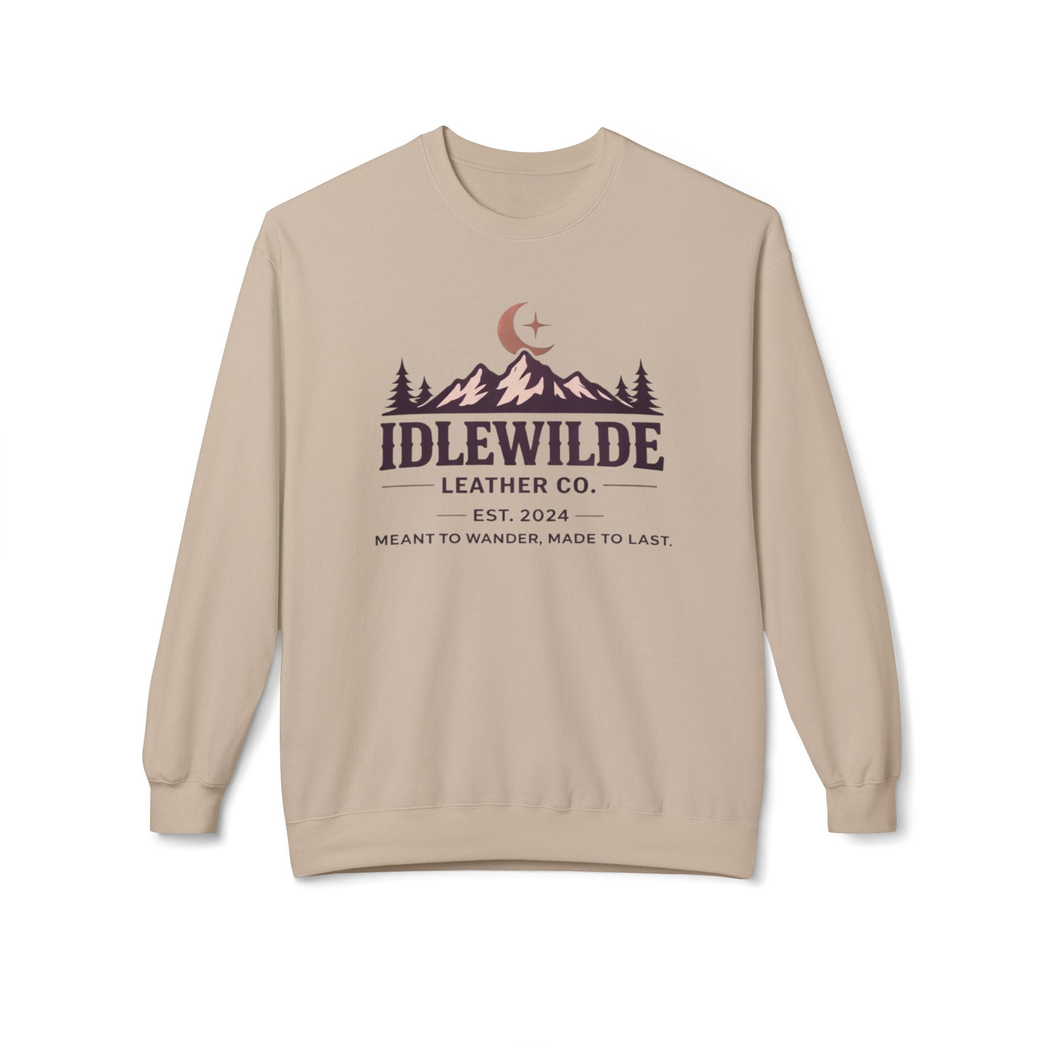 Idlewilde Leather Co. mountain logo Crewneck Sweatshirt | outdoor adventure