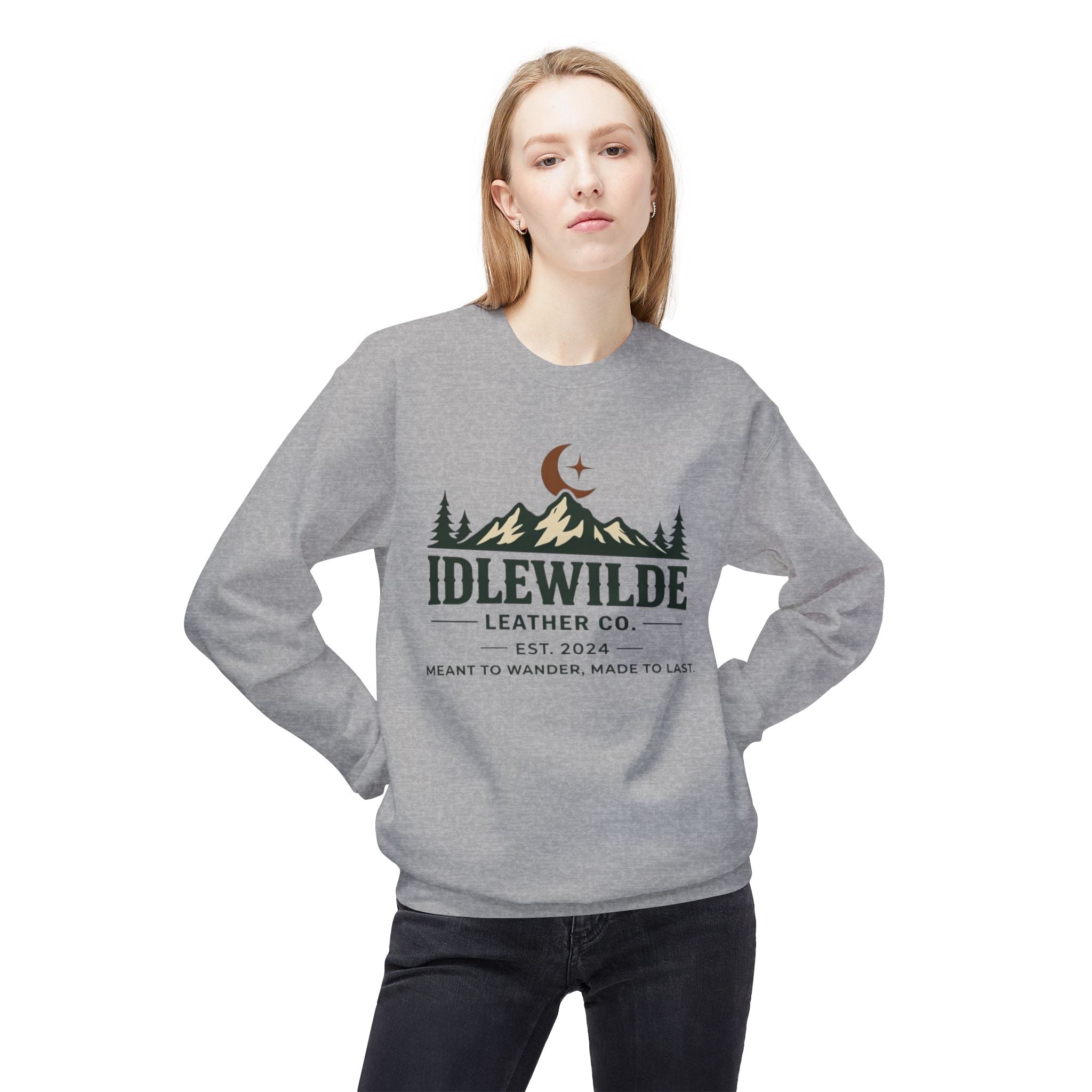 Idlewilde Mountain Logo Sweatshirt | Outdoor Camp Moon Pines