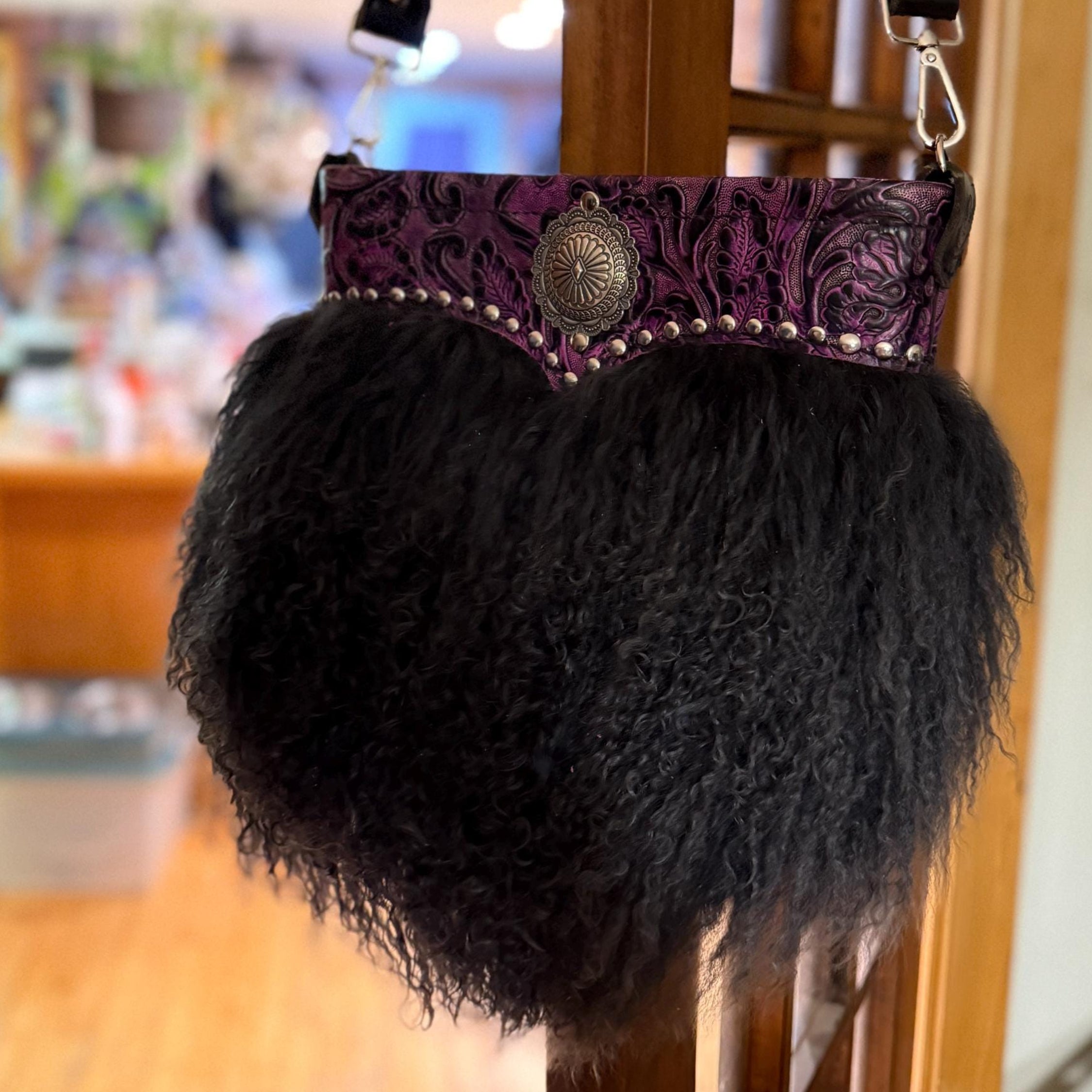 Nordic Nightfall - With embossed purple leather and Icelandic Sheepskin