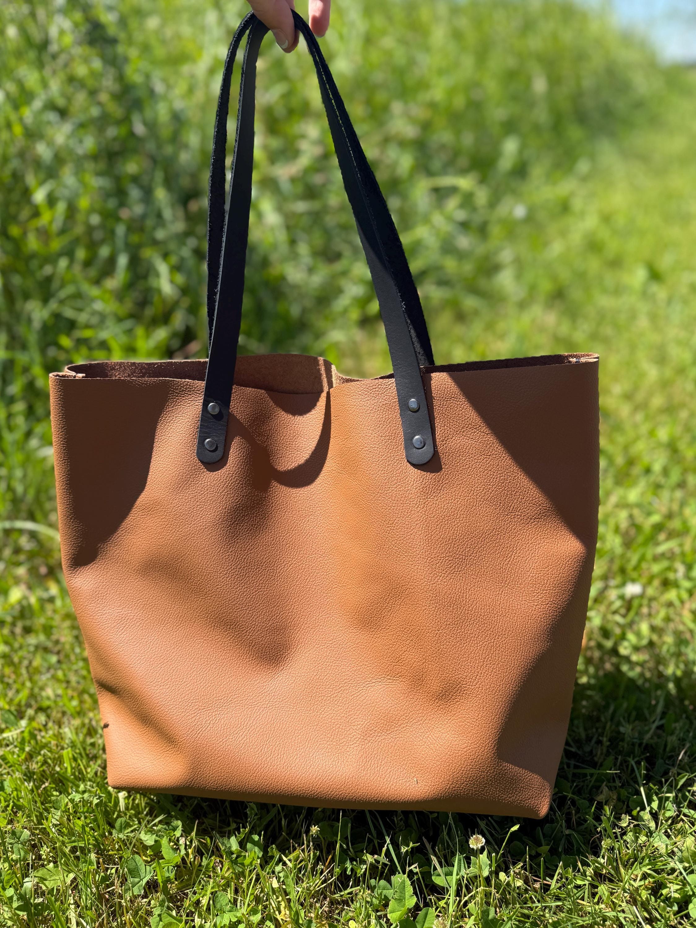 Gingerbread Large Leather Tote Bag