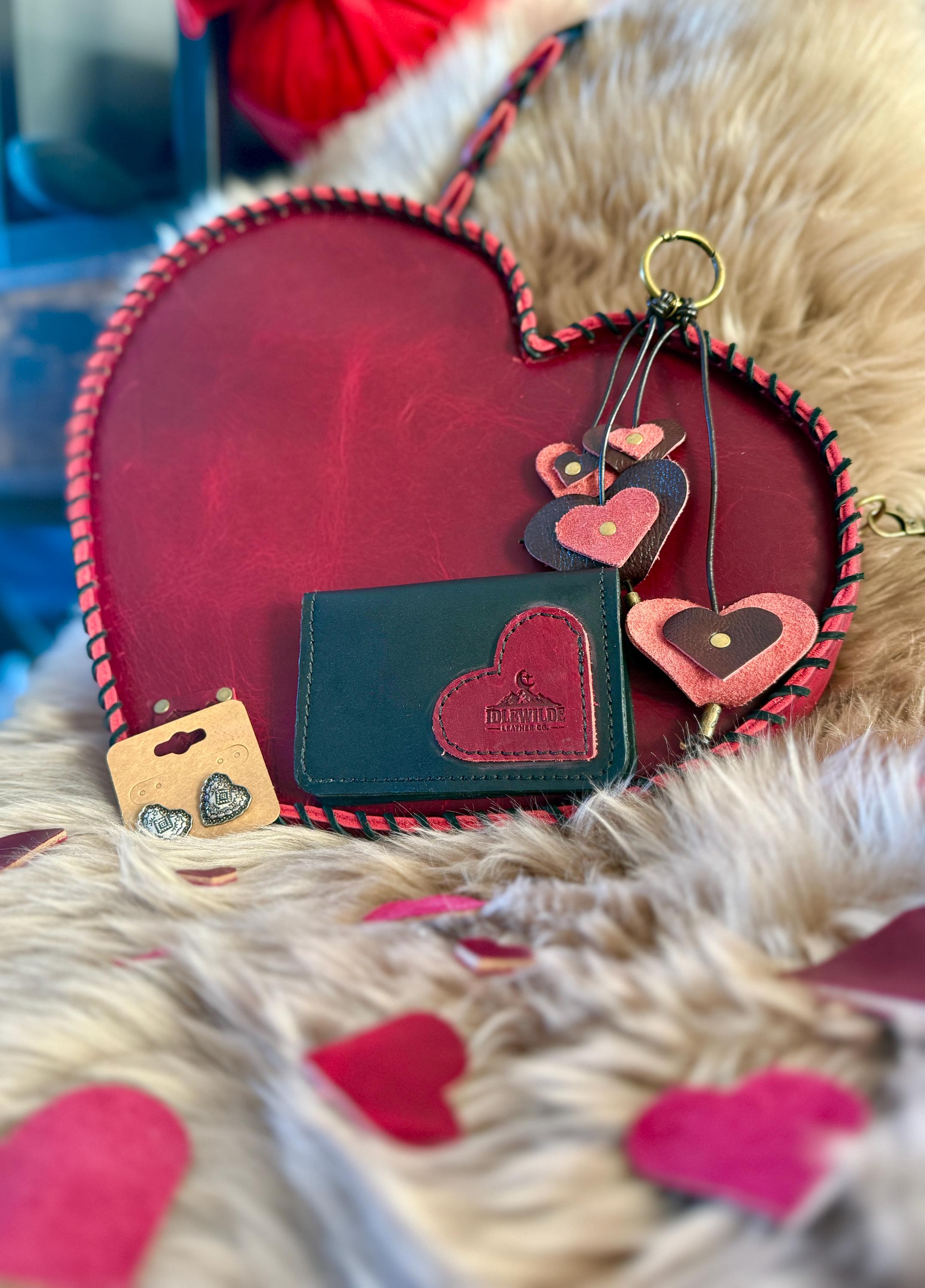 Heartbreaker - Hand laced, heart shaped, leather crossbody