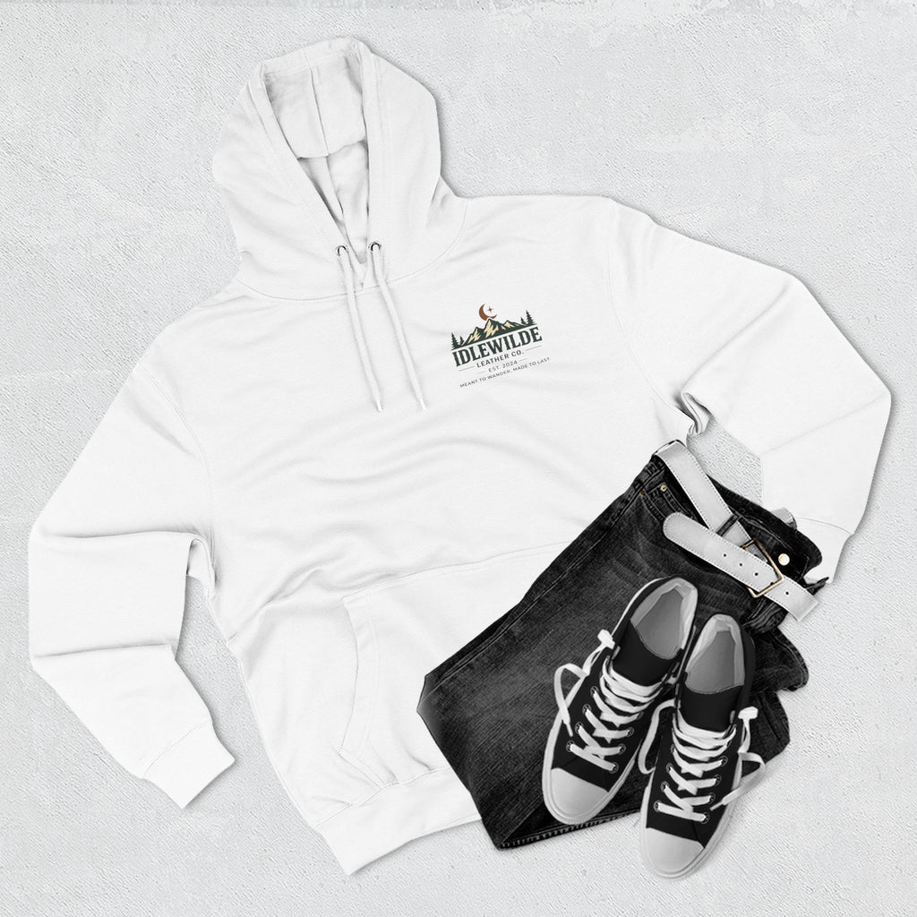 Idlewilde Mountain Logo Hoodie | Outdoor Adventure, Forest Graphic