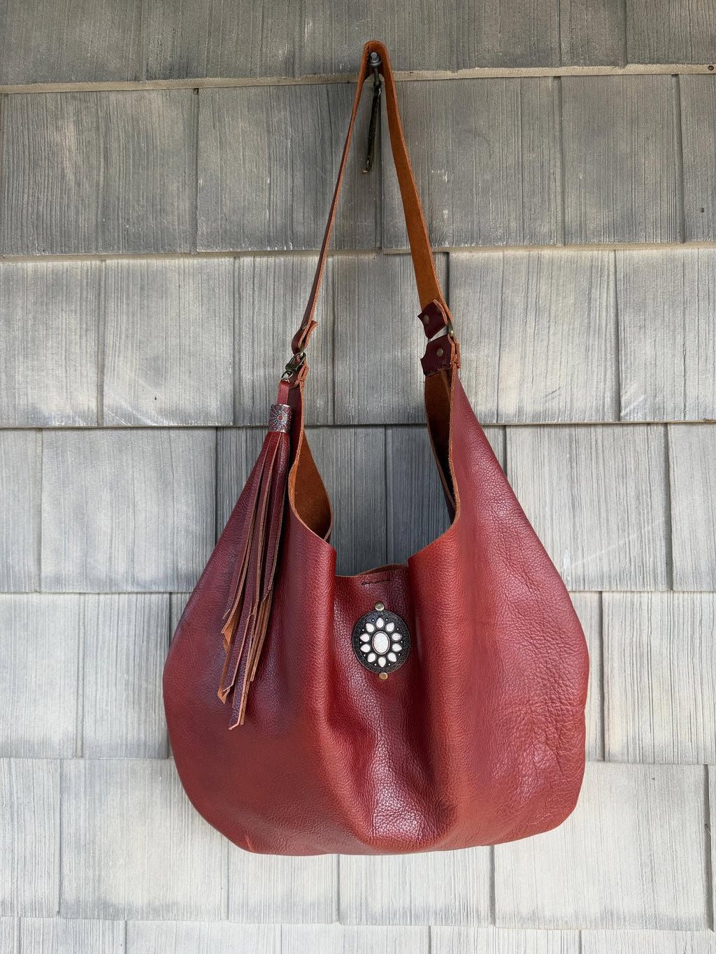 Nutmeg Leather Hobo Bag