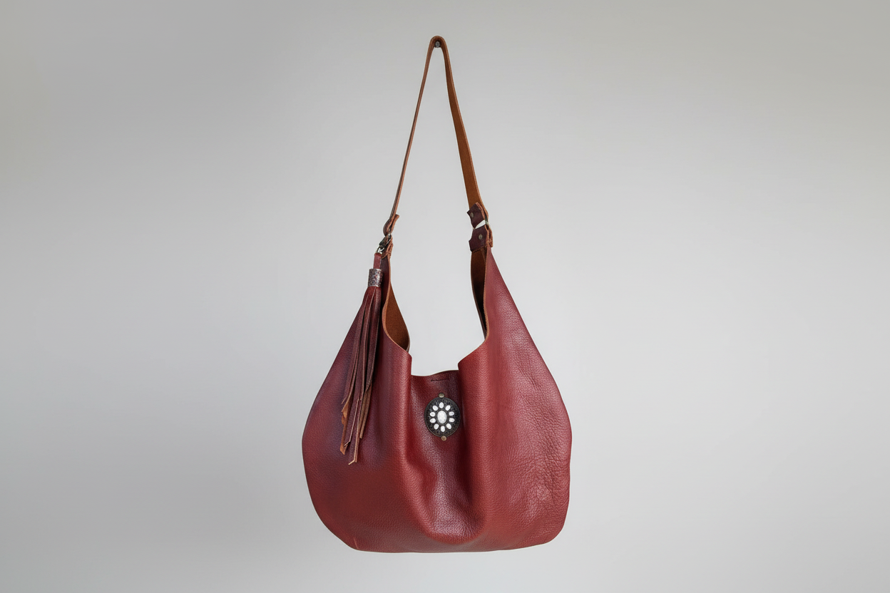 Nutmeg Leather Hobo Bag
