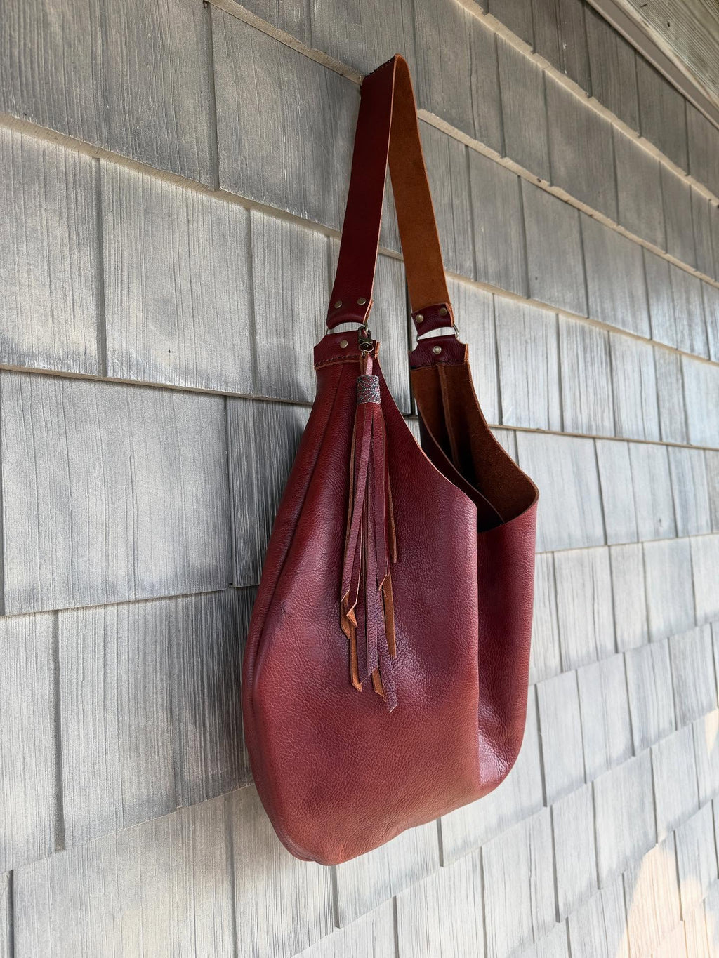 Nutmeg Leather Hobo Bag