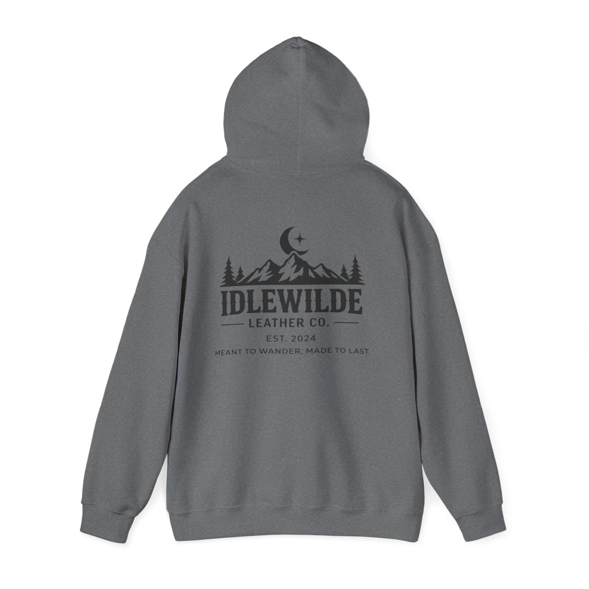 Idlewilde Mountain Logo Hoodie | Leather Co. Vintage Outdoor Graphic