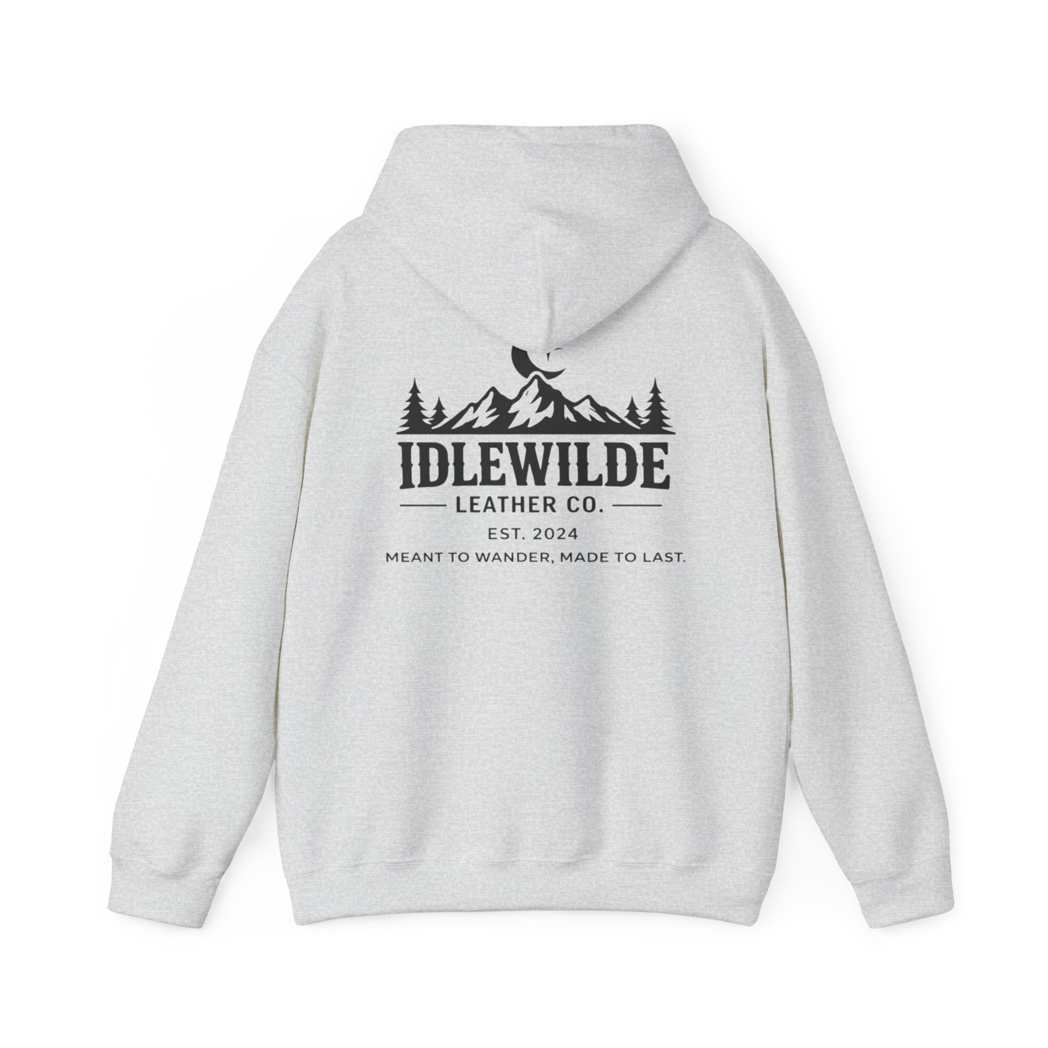 Idlewilde Mountain Logo Hoodie | Leather Co. Vintage Outdoor Graphic