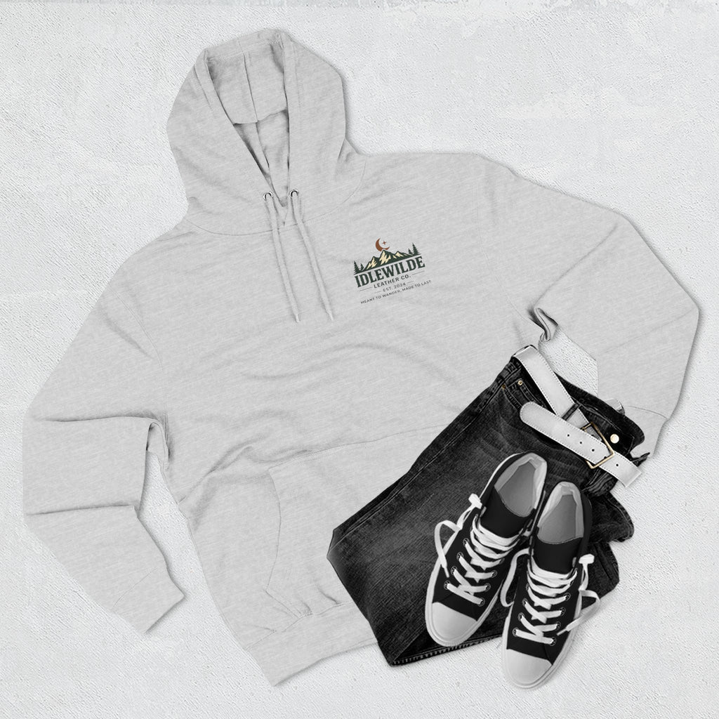 Idlewilde Mountain Logo Hoodie | Outdoor Adventure, Forest Graphic