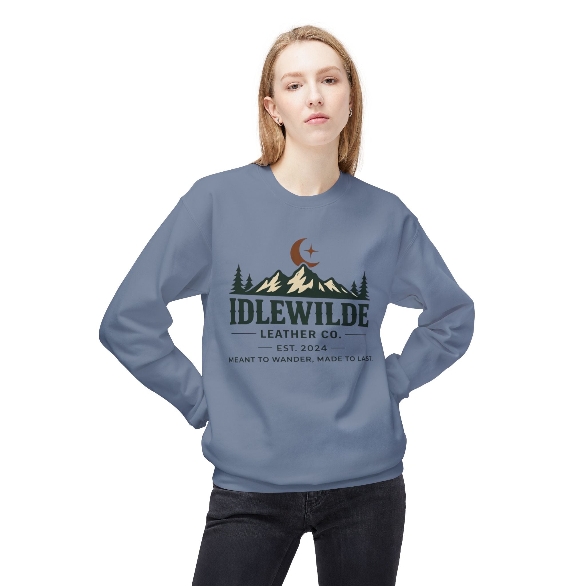 Idlewilde Mountain Logo Sweatshirt | Outdoor Camp Moon Pines