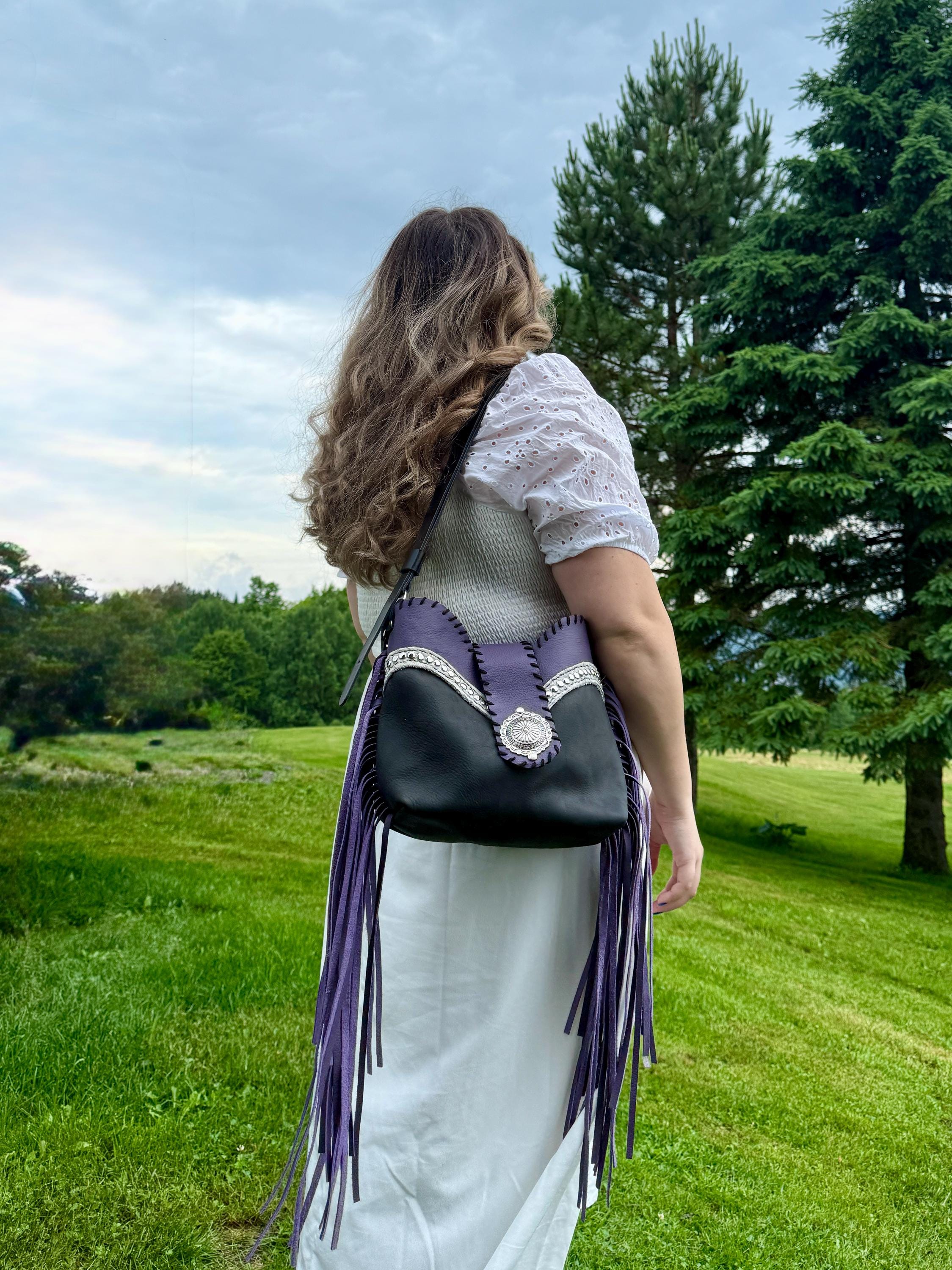 Boot Top Medium Crossbody in Midnight Amethyst