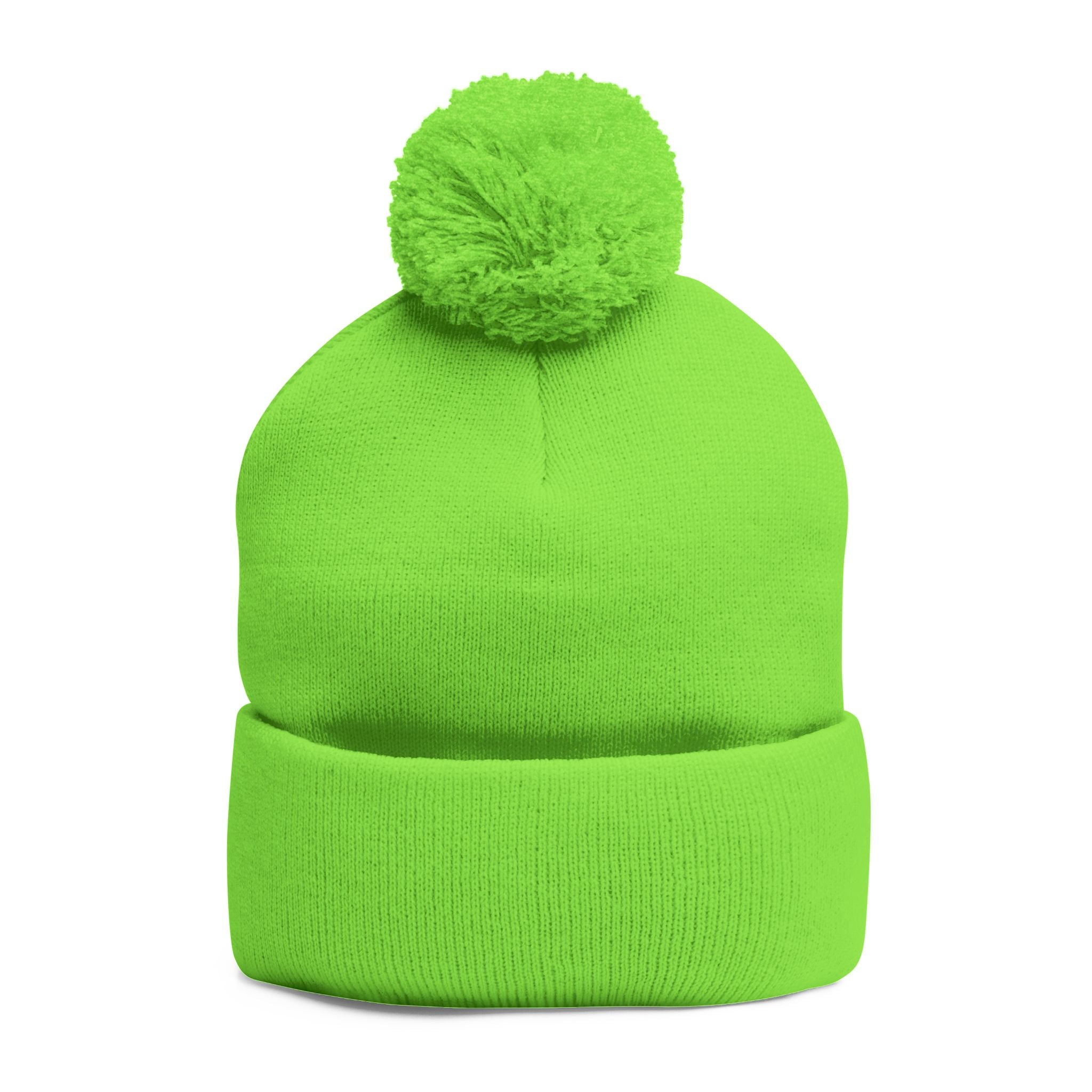 Idlewilde Campfire Logo Pom-Pom Beanie | Knit Cap with Embroidery