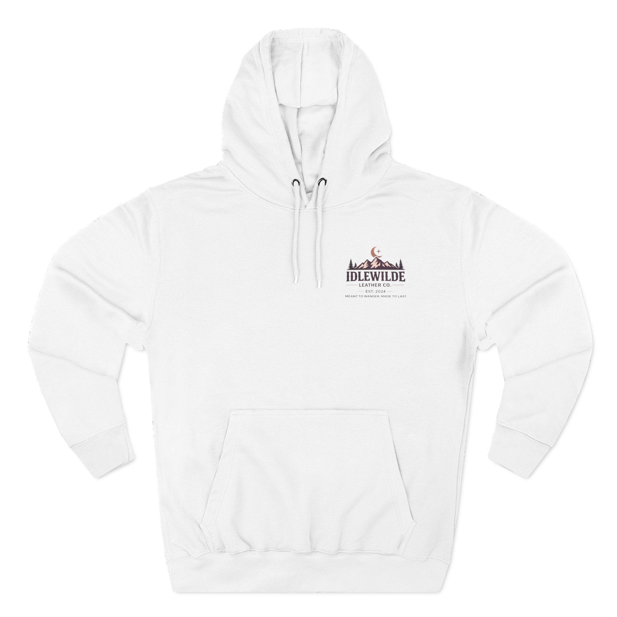Idlewilde Leather Co. mountain logo Hoodie | adventure outdoor moon trees