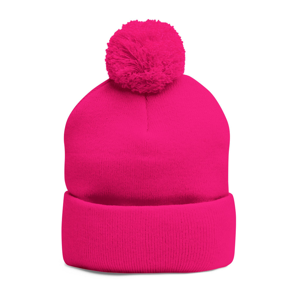 Idlewilde Campfire Logo Pom-Pom Beanie | Knit Cap with Embroidery