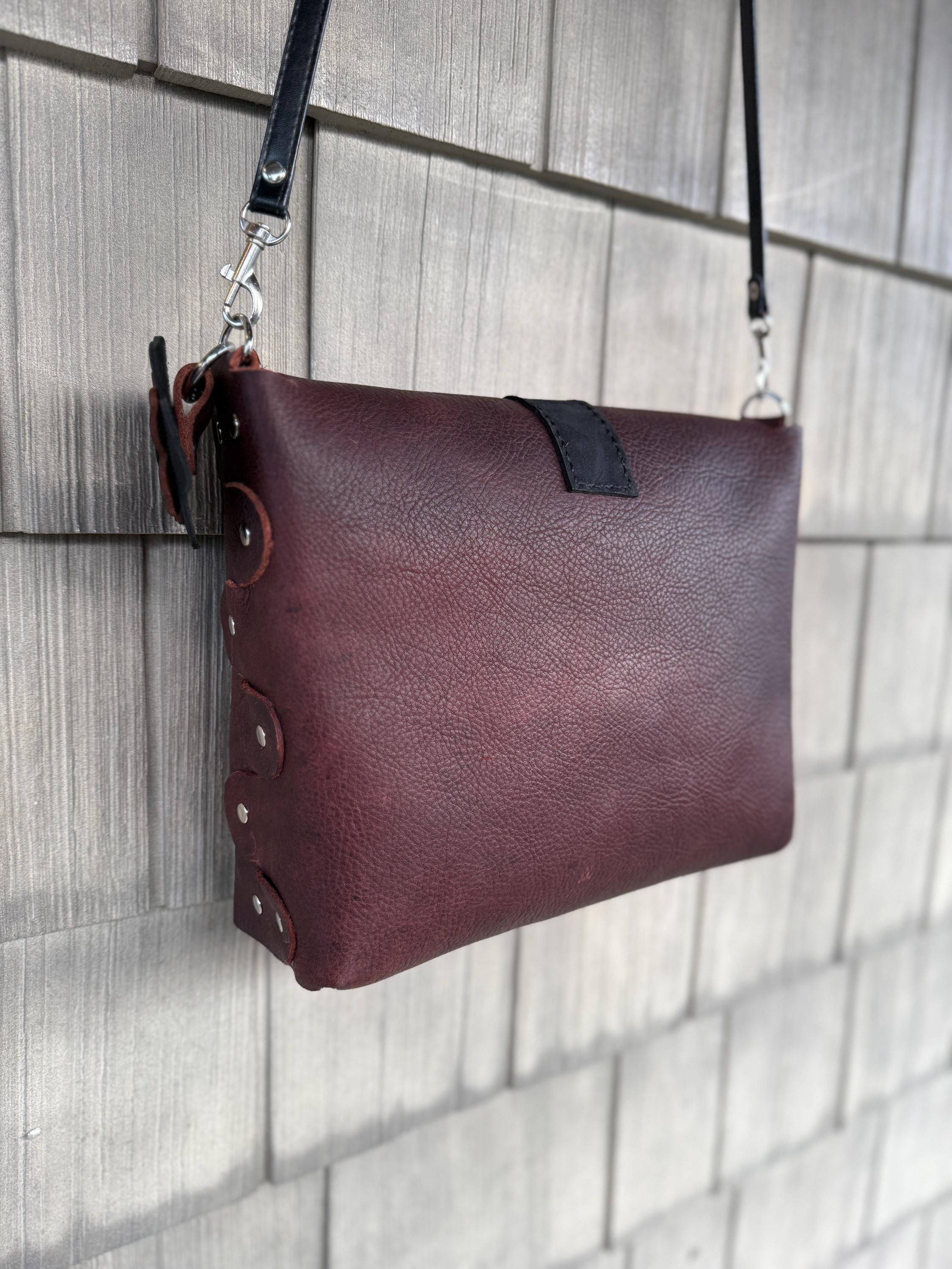 Large Rich Cinnamon Brown Crossbody Bag, Handmade, One-of-a-kind Purse