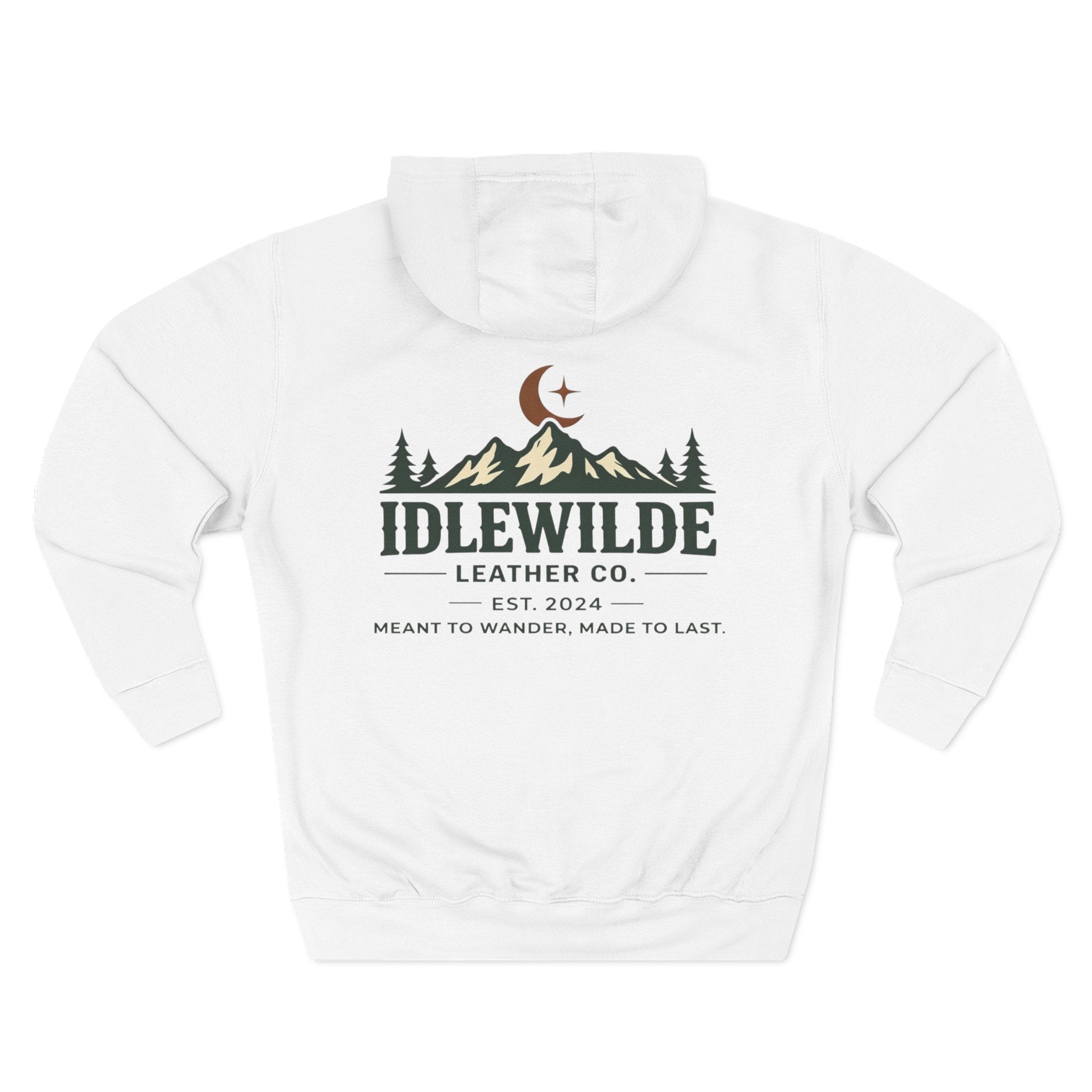 Idlewilde Mountain Logo Hoodie | Outdoor Adventure, Forest Graphic