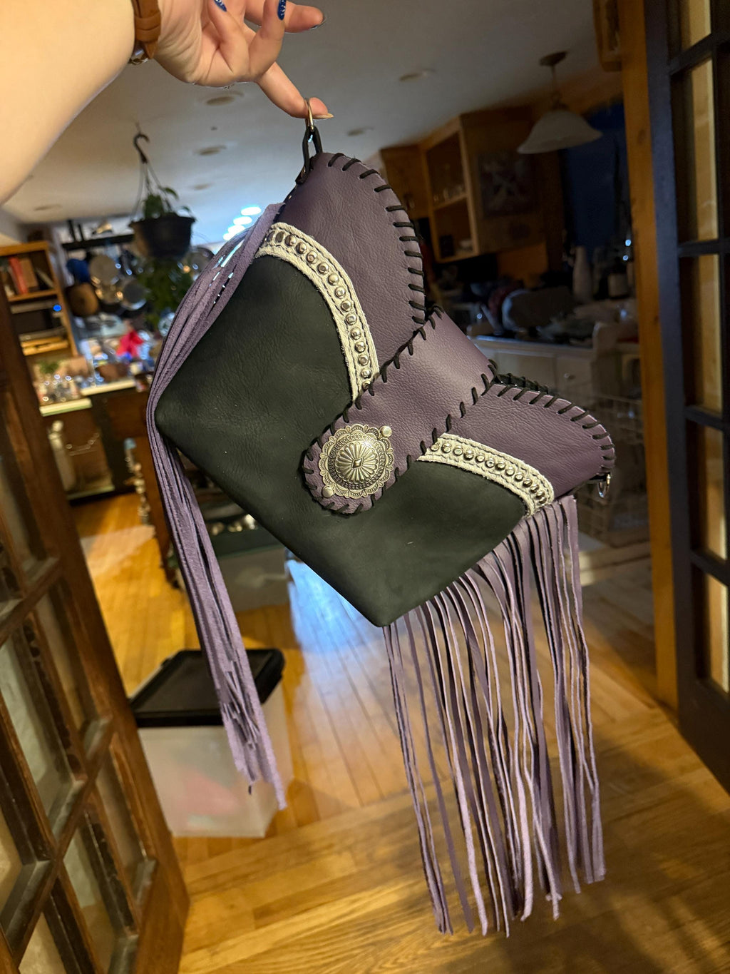 Boot Top Medium Crossbody in Midnight Amethyst