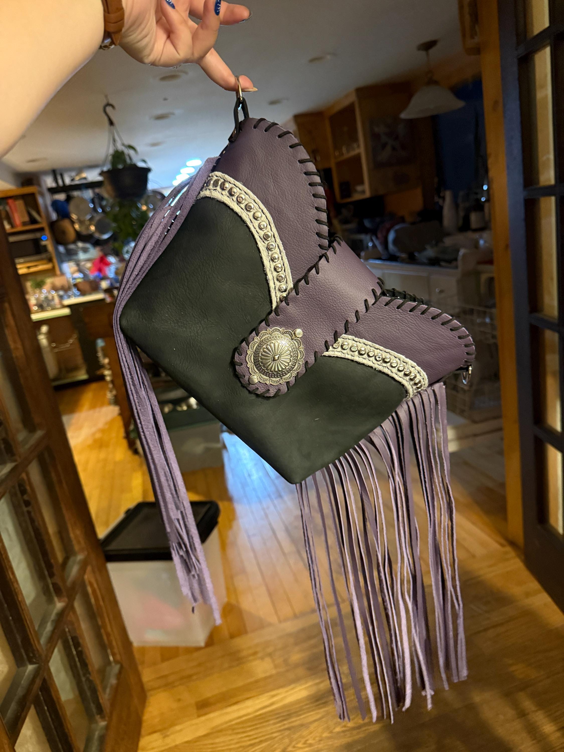 Boot Top Medium Crossbody in Midnight Amethyst