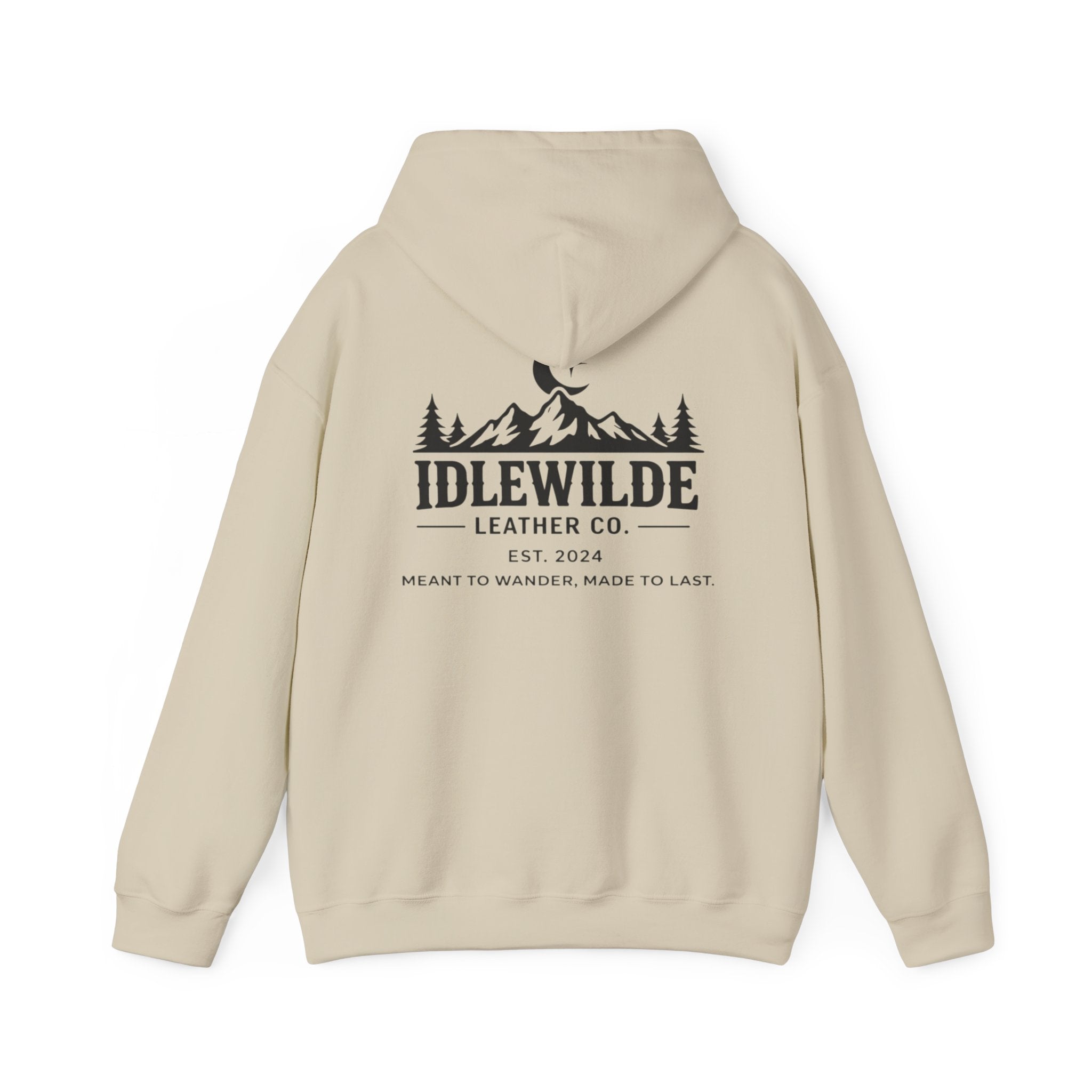 Idlewilde Mountain Logo Hoodie | Leather Co. Vintage Outdoor Graphic