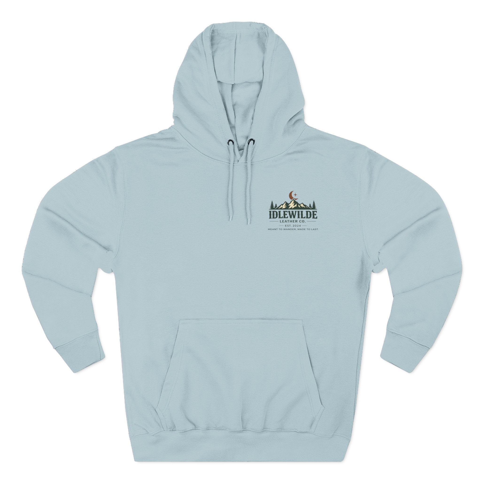 Idlewilde Mountain Logo Hoodie | Outdoor Adventure, Forest Graphic
