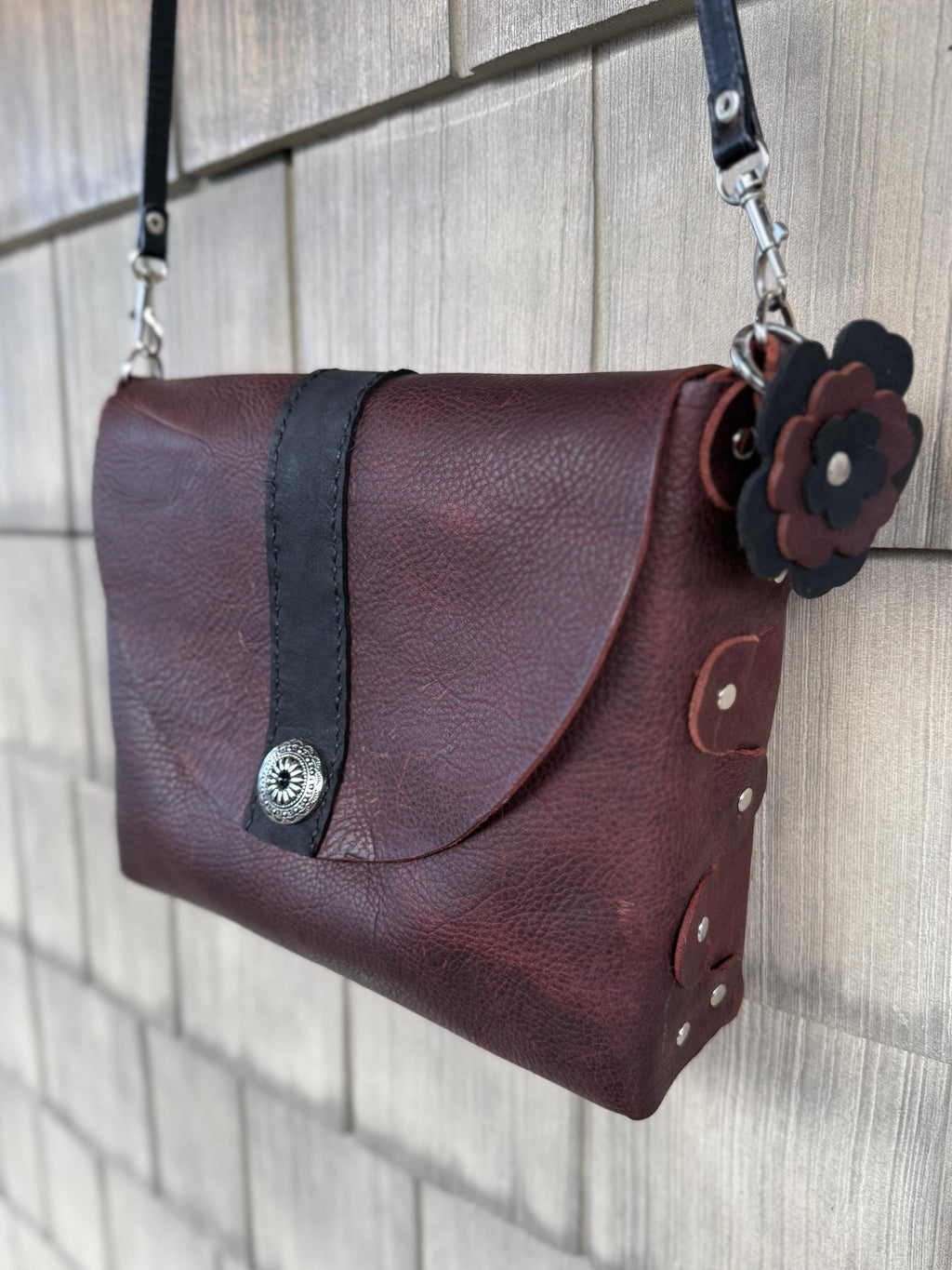 Large Rich Cinnamon Brown Crossbody Bag, Handmade, One-of-a-kind Purse