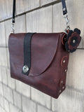 Large Rich Cinnamon Brown Crossbody Bag, Handmade, One-of-a-kind Purse