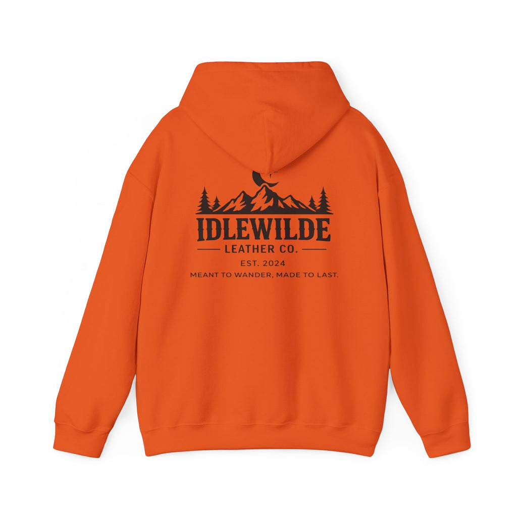 Idlewilde Mountain Logo Hoodie | Leather Co. Vintage Outdoor Graphic