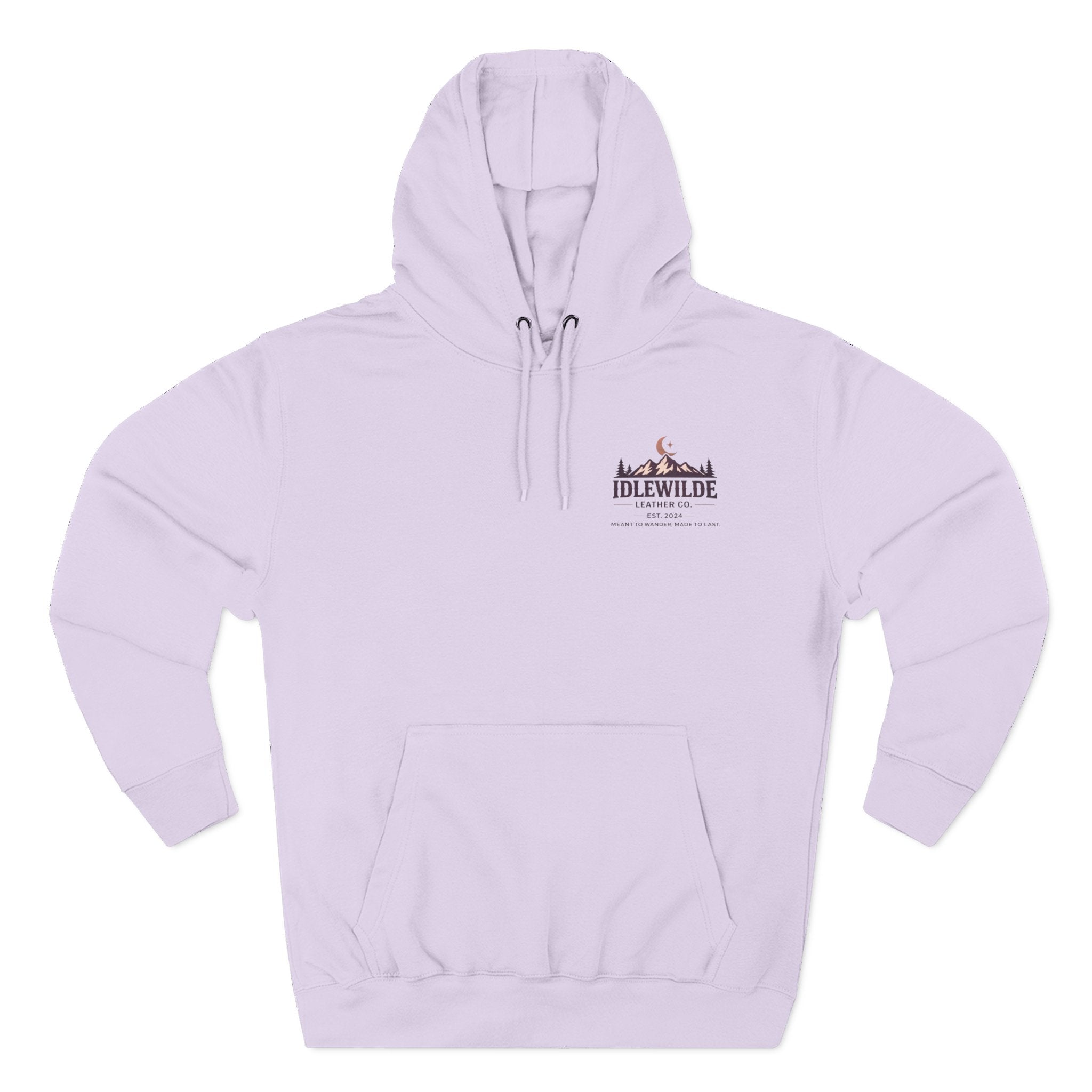 Idlewilde Leather Co. mountain logo Hoodie | adventure outdoor moon trees